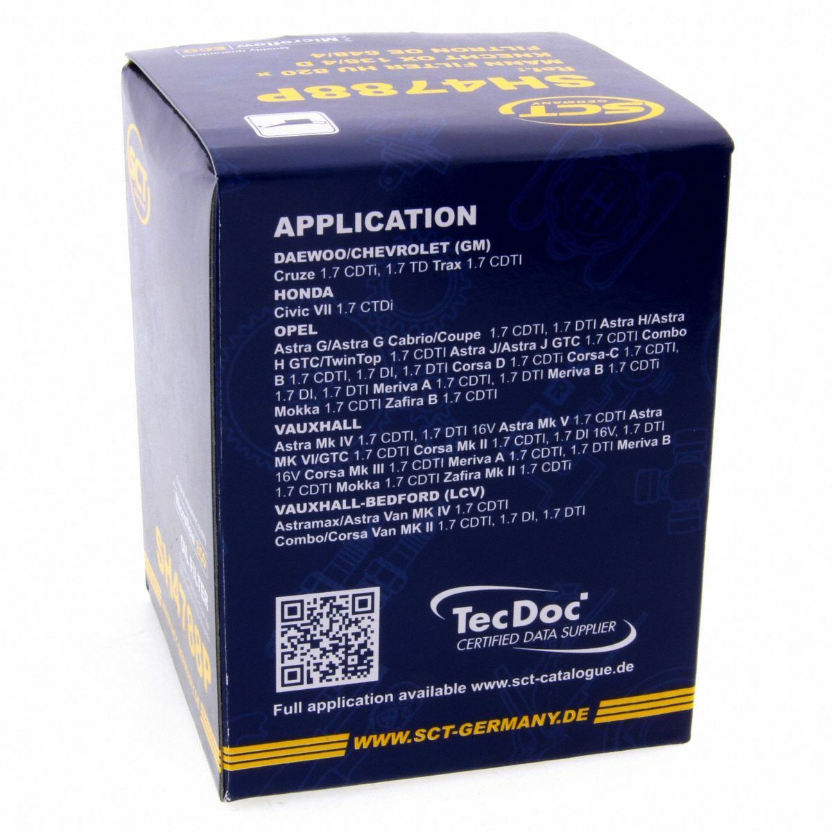 SCT Ölfilter SH4788P Filter Motorfilter Servicefilter Patronenfilter passend für Opel