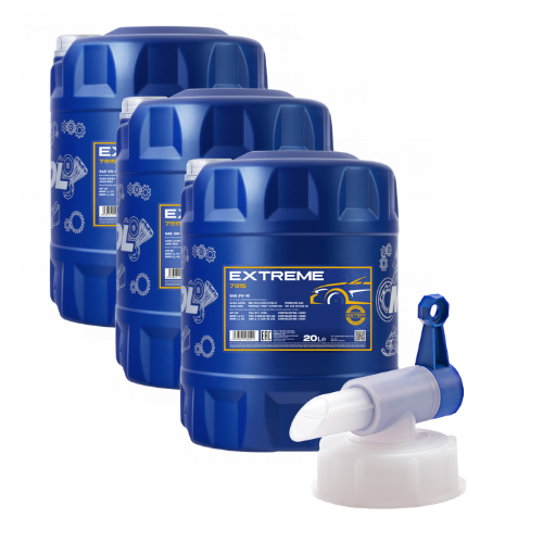 60 Liter MANNOL Extreme 5W-40 5W40 Motoröl ÖL API SN CH-4 + Ablasshahn 4036021162522