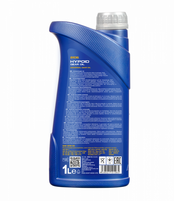 5 Liter (5x1) MANNOL Hypoid Getriebeöl 80W-90 API GL4/GL5 LS Getriebe Öl 80W90