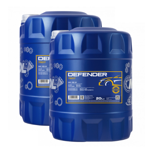 40 Liter (2x20) MANNOL 7507 Defender 10W-40 Motoröl A3/B4 MB229.3 VAG VW 505.00 RN0700