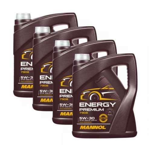 20 Liter (4x5) MANNOL Energy Premium 7908 5W-30 Motoröl API SP