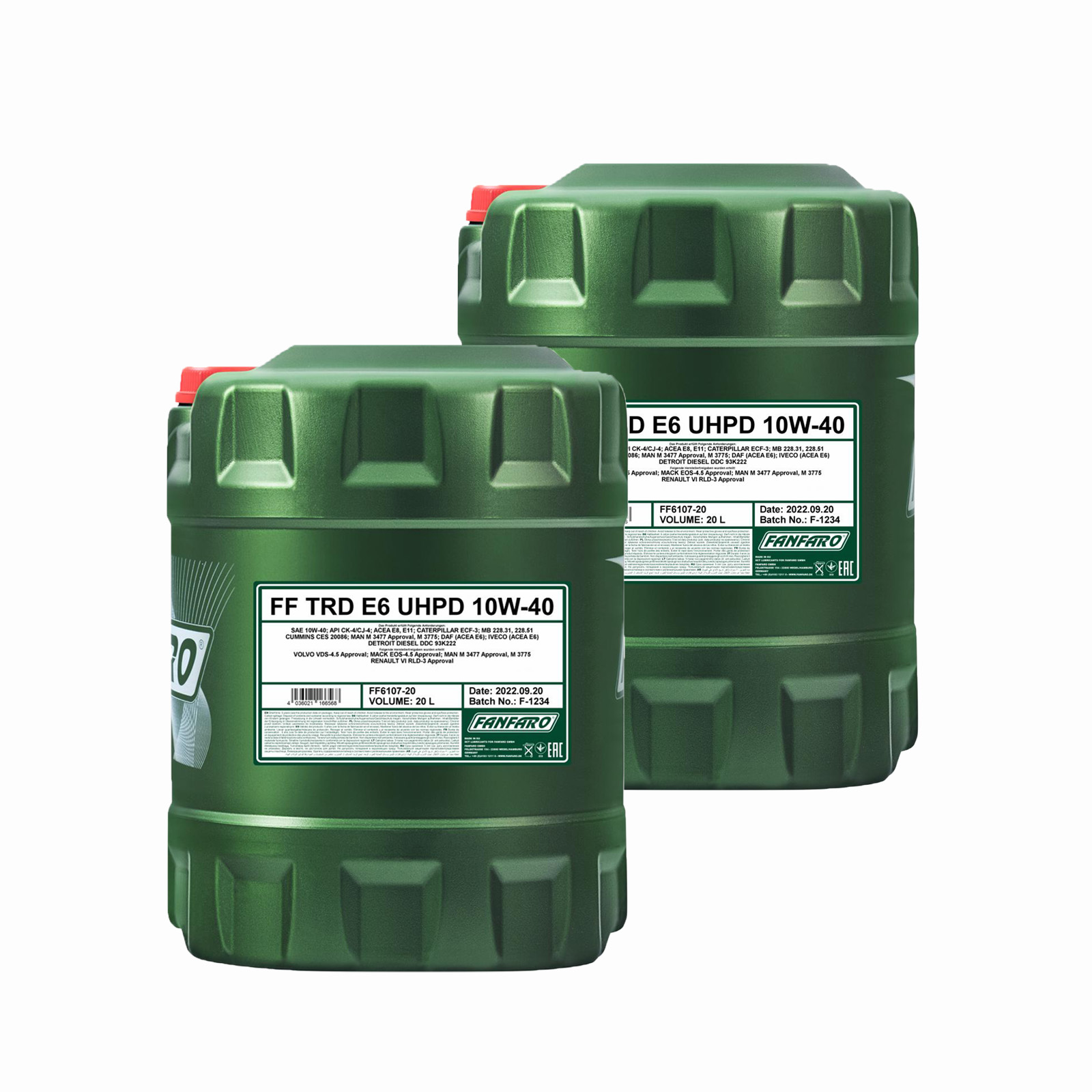 40L (2x20) FANFARO TRD E6 UHPD 10W-40 API CJ-4 NKW Motoröl E7 E9 MB 228.51