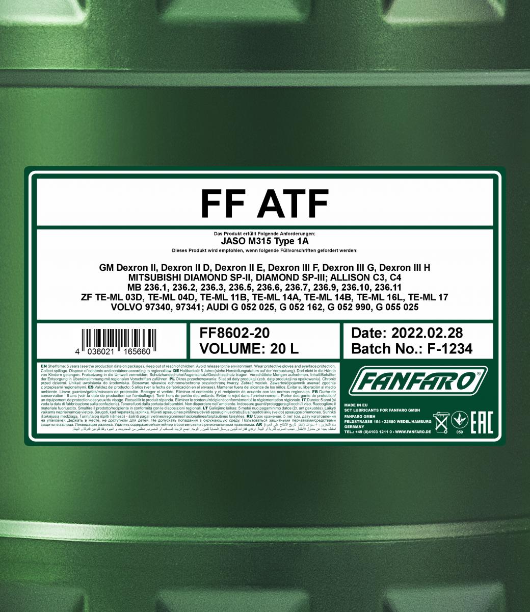 20 Liter FANFARO ATF Universal Automatikgetriebe Getriebeöl Dexron II III VI