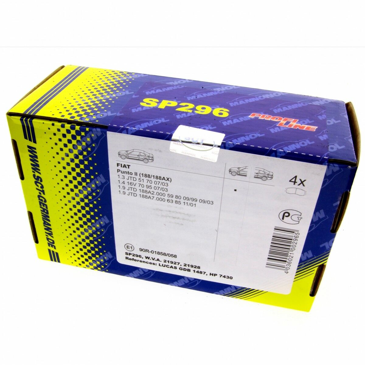 *** SCT Bremsbeläge SP296PR Bremsklötze Bremsbelagsatz Bremsen vorne passend für Fiat
