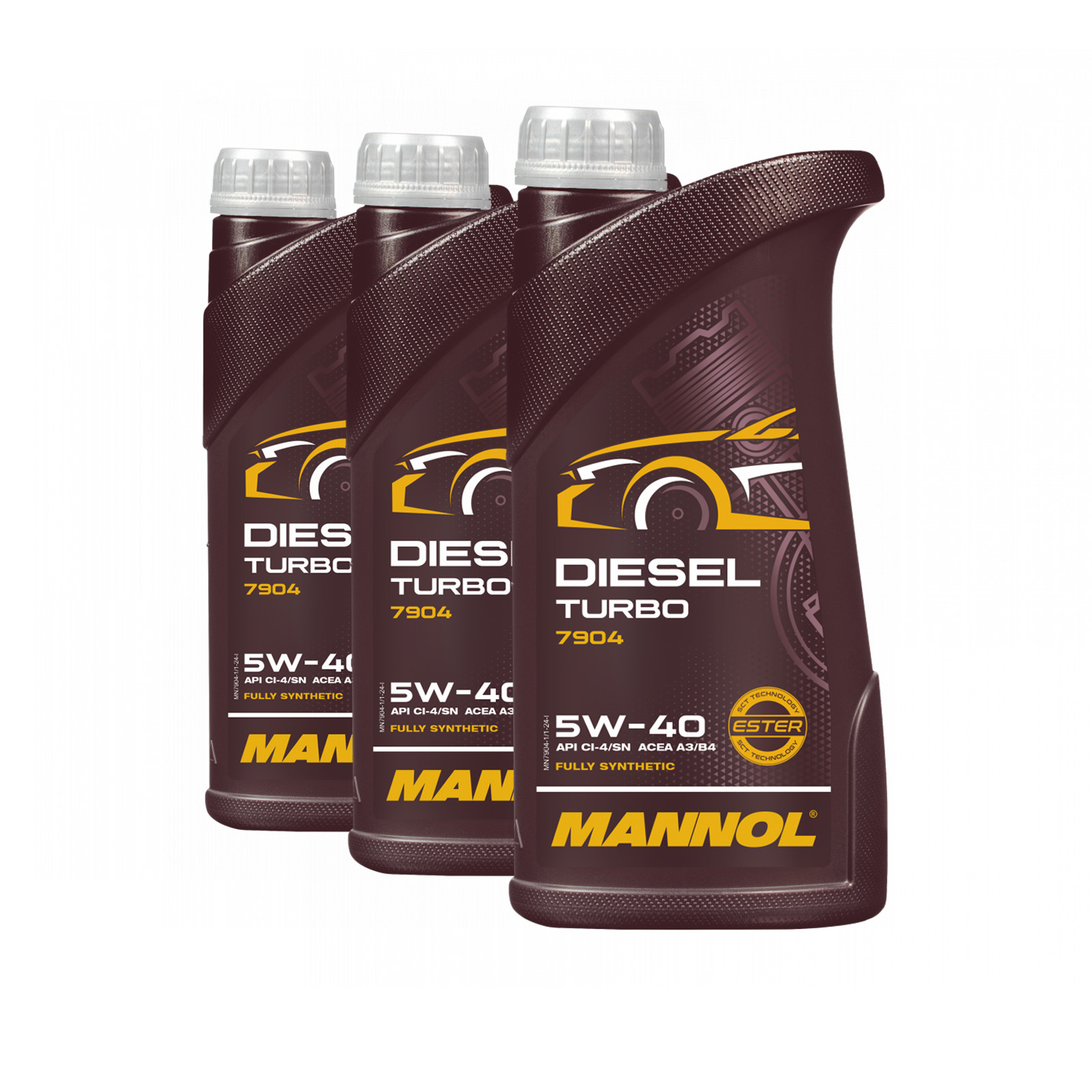 3 Liter (3x1) MANNOL Diesel Turbo 5W-40 API CI-4/SN Motoröl 5W40 4036021101101
