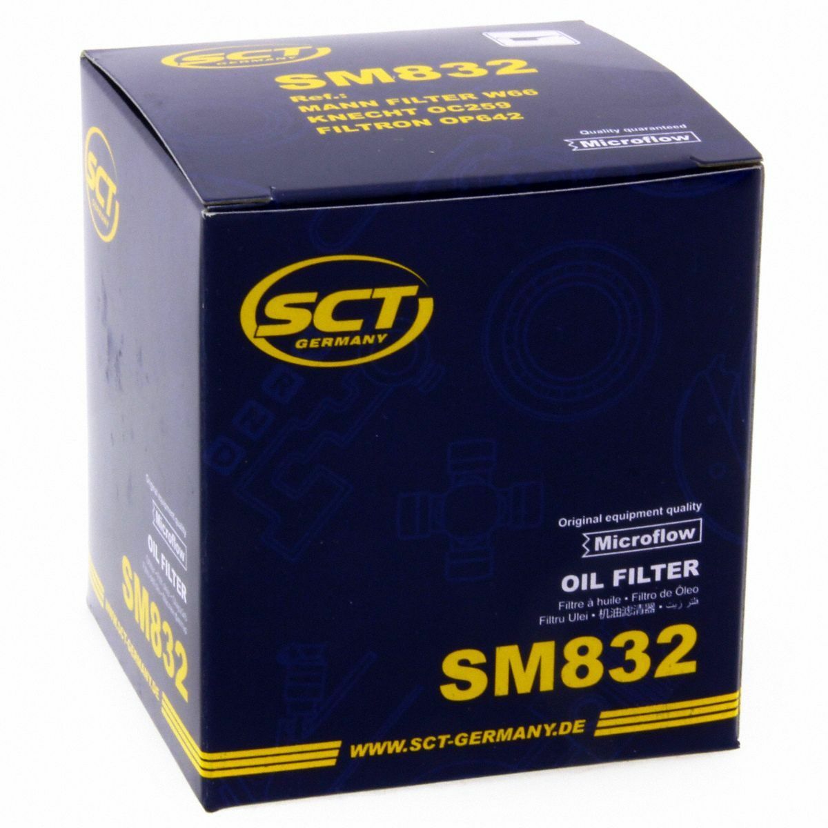 SCT Ölfilter SM832 Filter Motorfilter Servicefilter Anschraubfilter passend für Ford Hyundai Kia Mazda Nissan