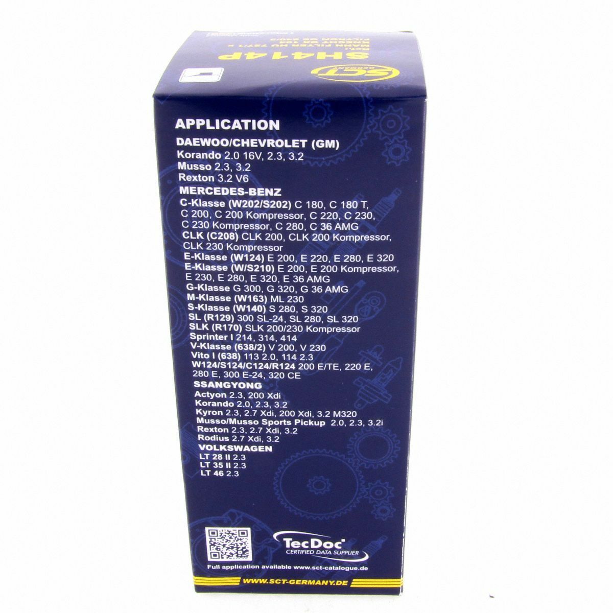 SCT Ölfilter SH414P Filter Servicefilter Patronenfilter Daewoo passend für Mercedes-Benz Ssangyong VW
