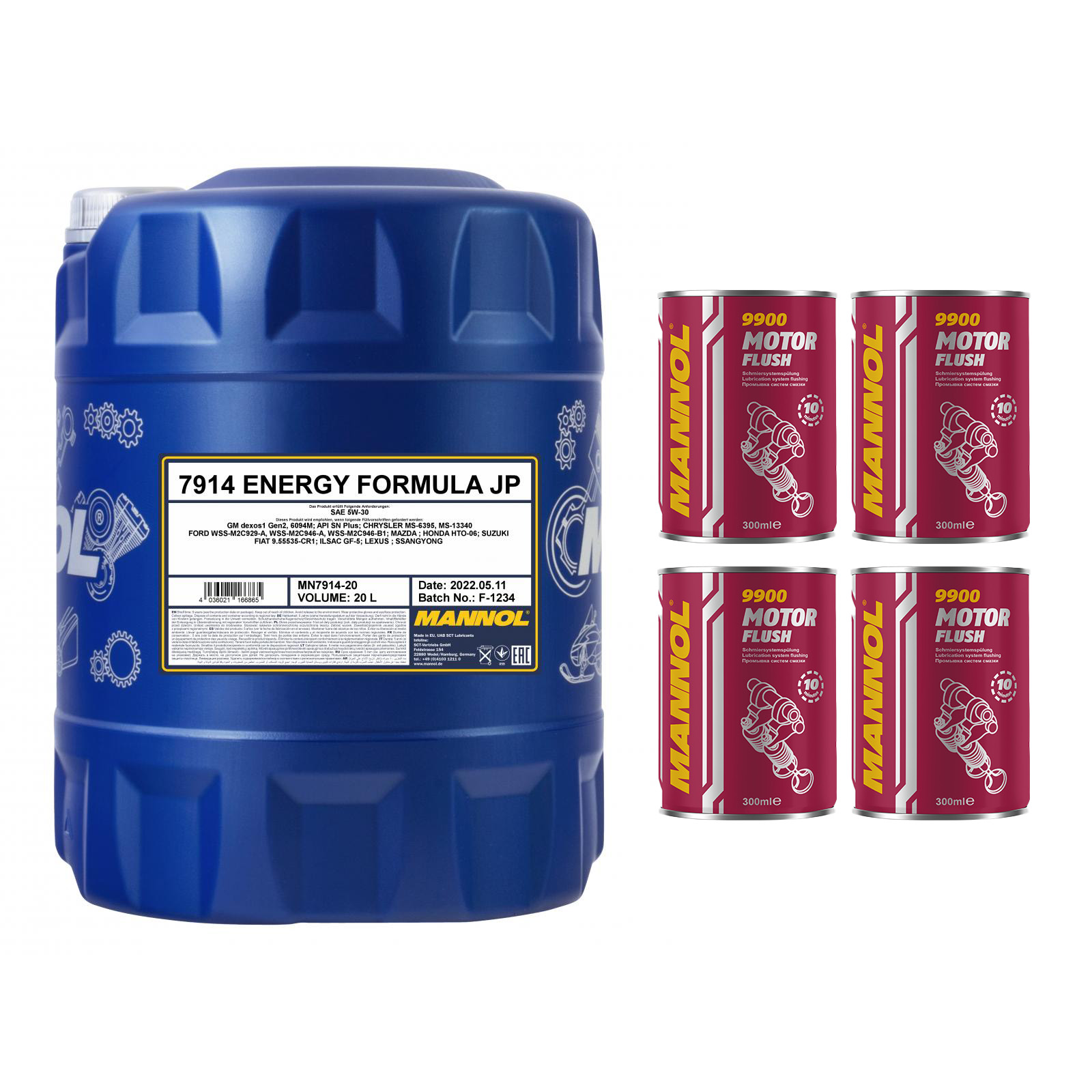 20 Liter MANNOL Energy Formula JP 7914 5W-30 API SN Plus Öl + 4x Motor Flush 20 Liter MANNOL Energy Formula JP 7914 5W-30 API SN Plus Öl + 4x Motor Flush