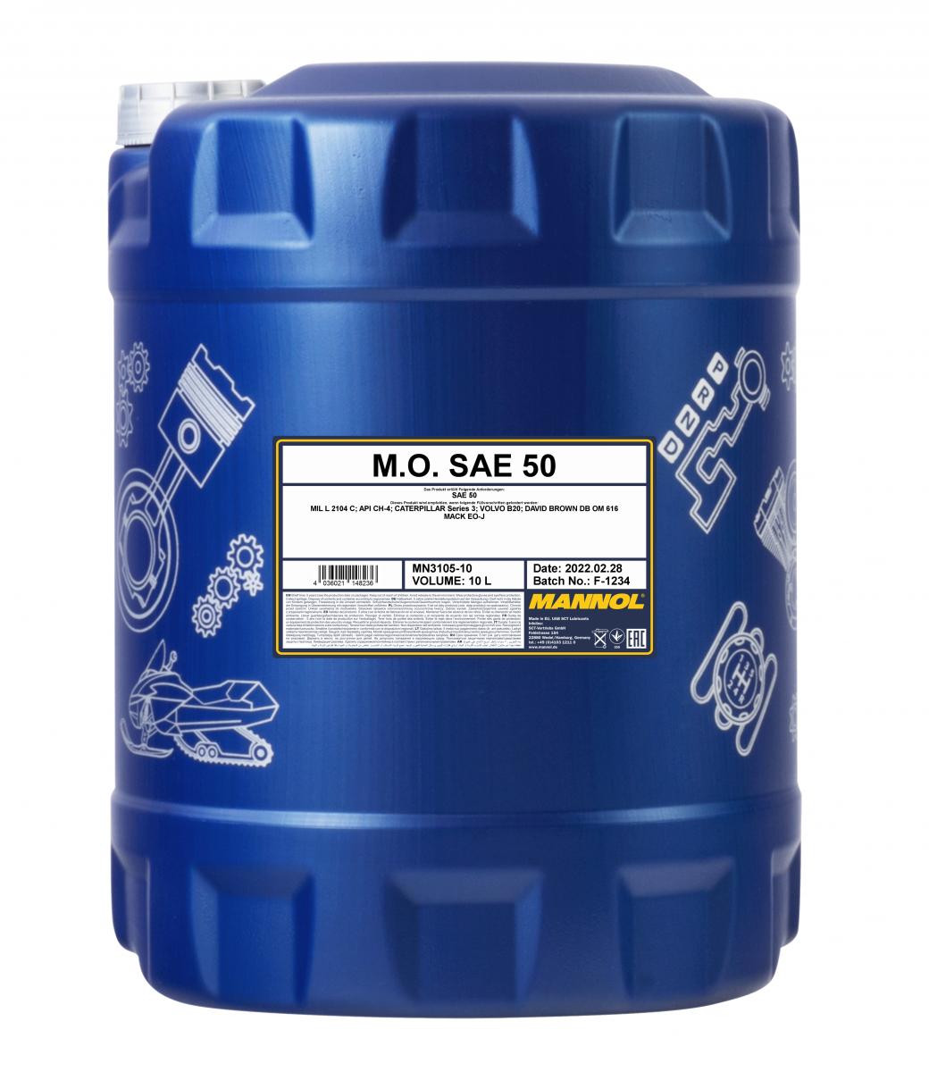 MANNOL 10 Liter Einbereichsmotorenöl Motoröl mineralisch M.O. SAE 50 CH-4