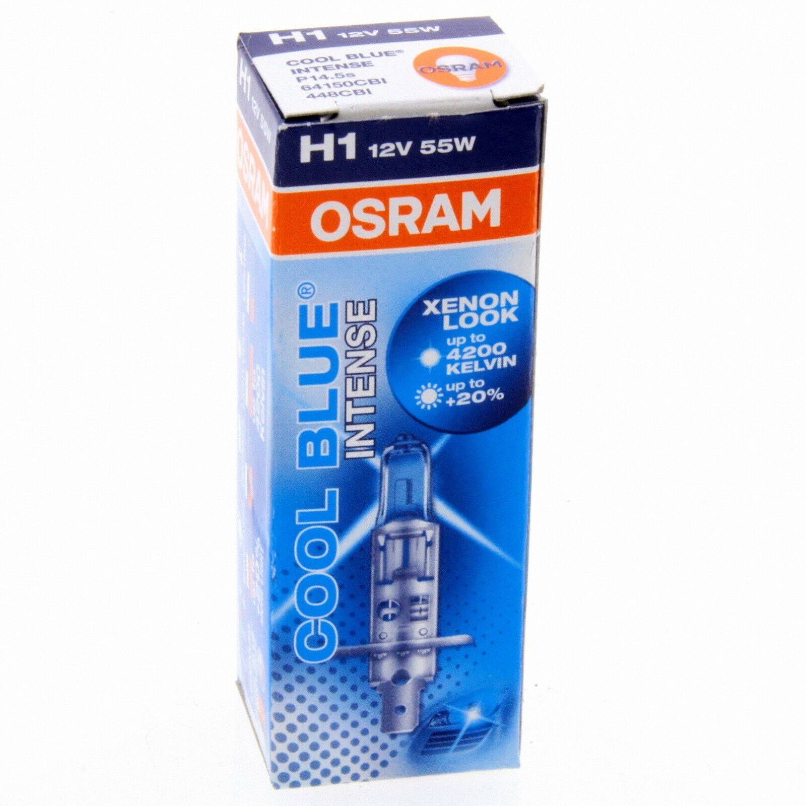 H1 OSRAM Cool Blue Intense Xenon Look Autolampen 64150CBI Single Box 1 Stk