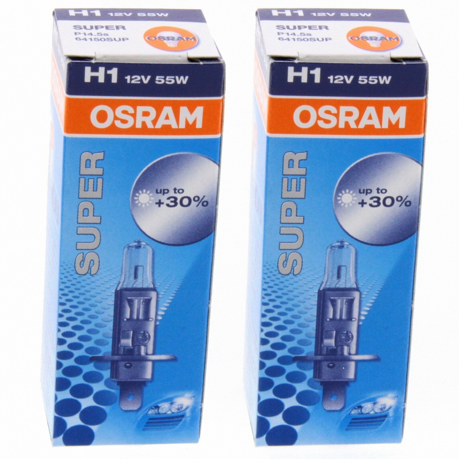 2x H1 OSRAM Autolampe Super bis 30% mehr Licht Autolampe 64150SUP Set