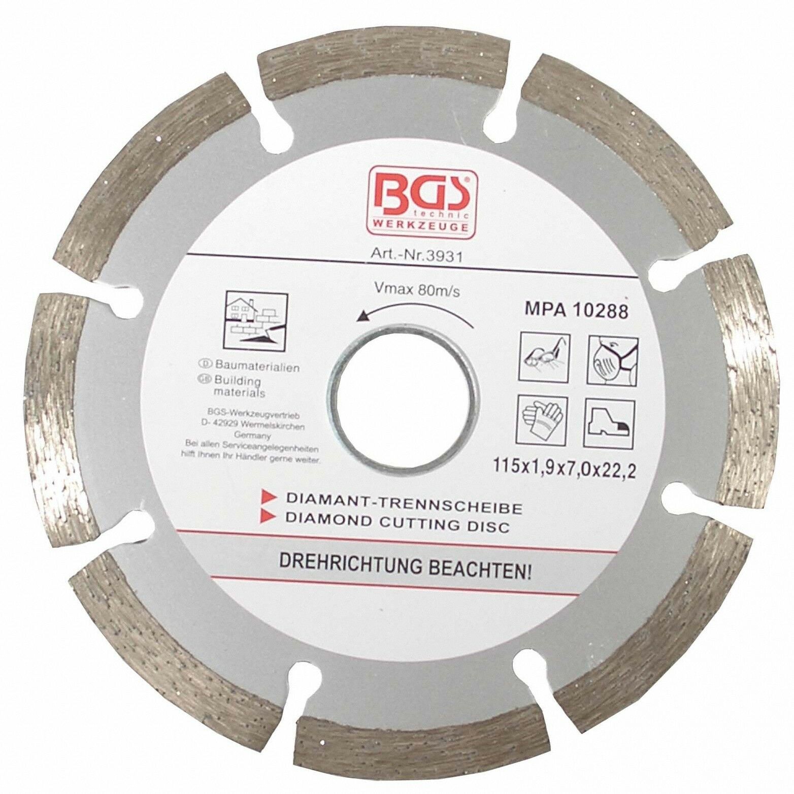 Segment-Trennscheibe für Trockenschnitt, 115 mm