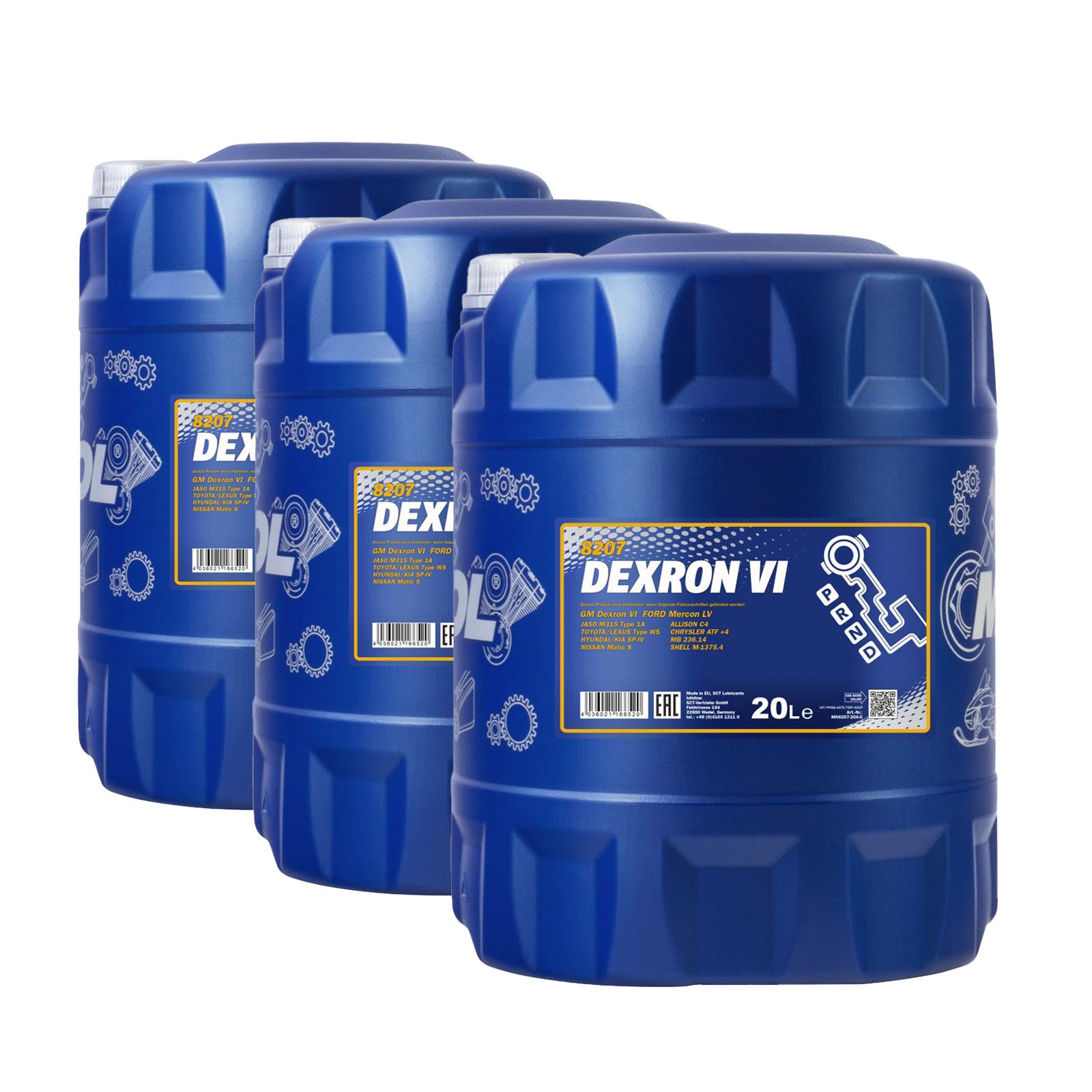 60 Liter MANNOL Dexron VI Getriebeöl Automatikgetriebe Öl 4036021166520