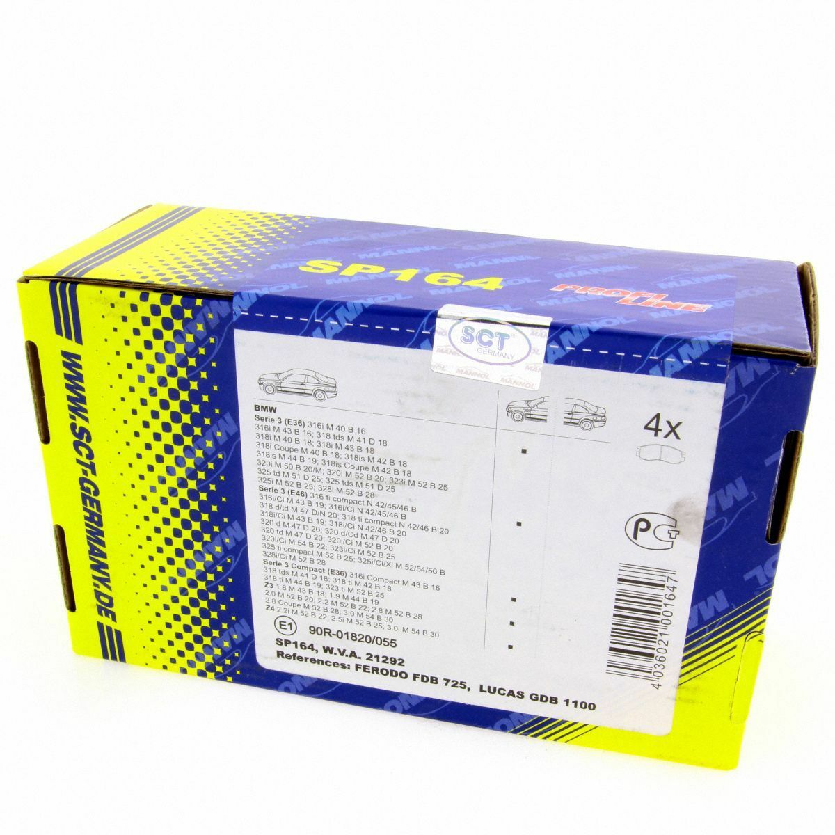 SCT Bremsbeläge SP164PR Bremsklötze Bremsbelagsatz BMW E36 Bremsen Satz vorne