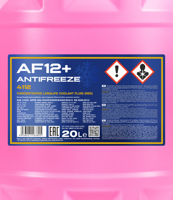 20 Liter MANNOL Schmierstoff Longlife Antifreeze AF12+ 4036021163895