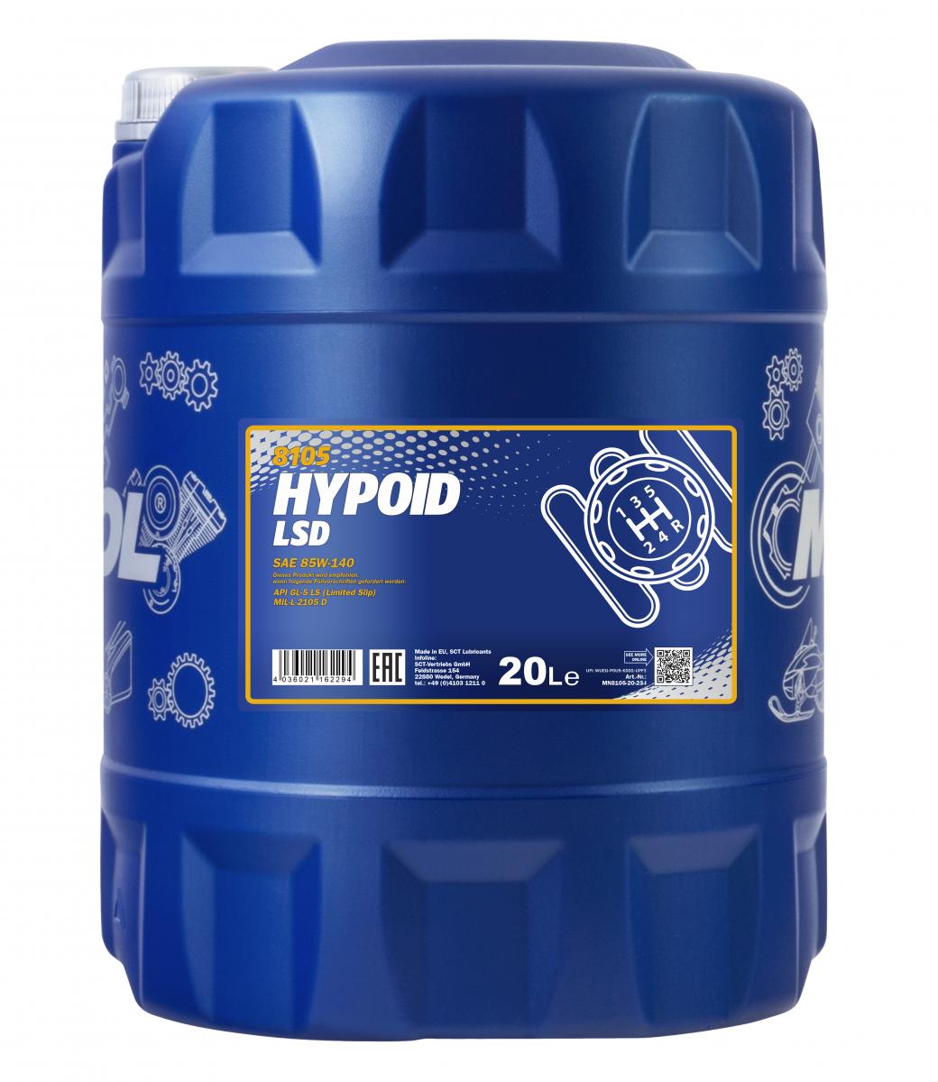 20 Liter MANNOL Hypoid LSD 85W-140 GL-5 API LS Getriebeöl MT1 AGMA 252.04
