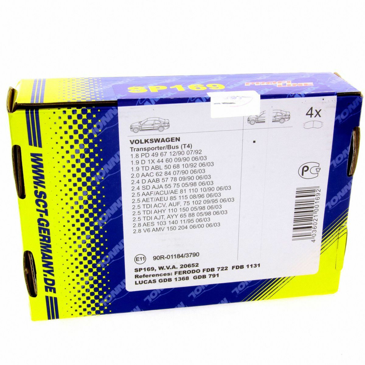 *** SCT Bremsbeläge SP 169 PR Bremsklötze Bremsbelagsatz vorne VW