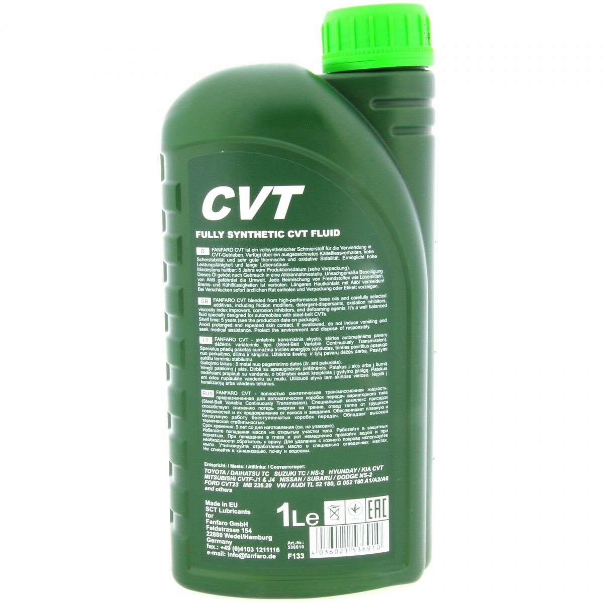 3 Liter FANFARO CVT Getriebeöl MB 236.20 passend für VW Audi TL 52 180 G 052 180 A1 A2 A6