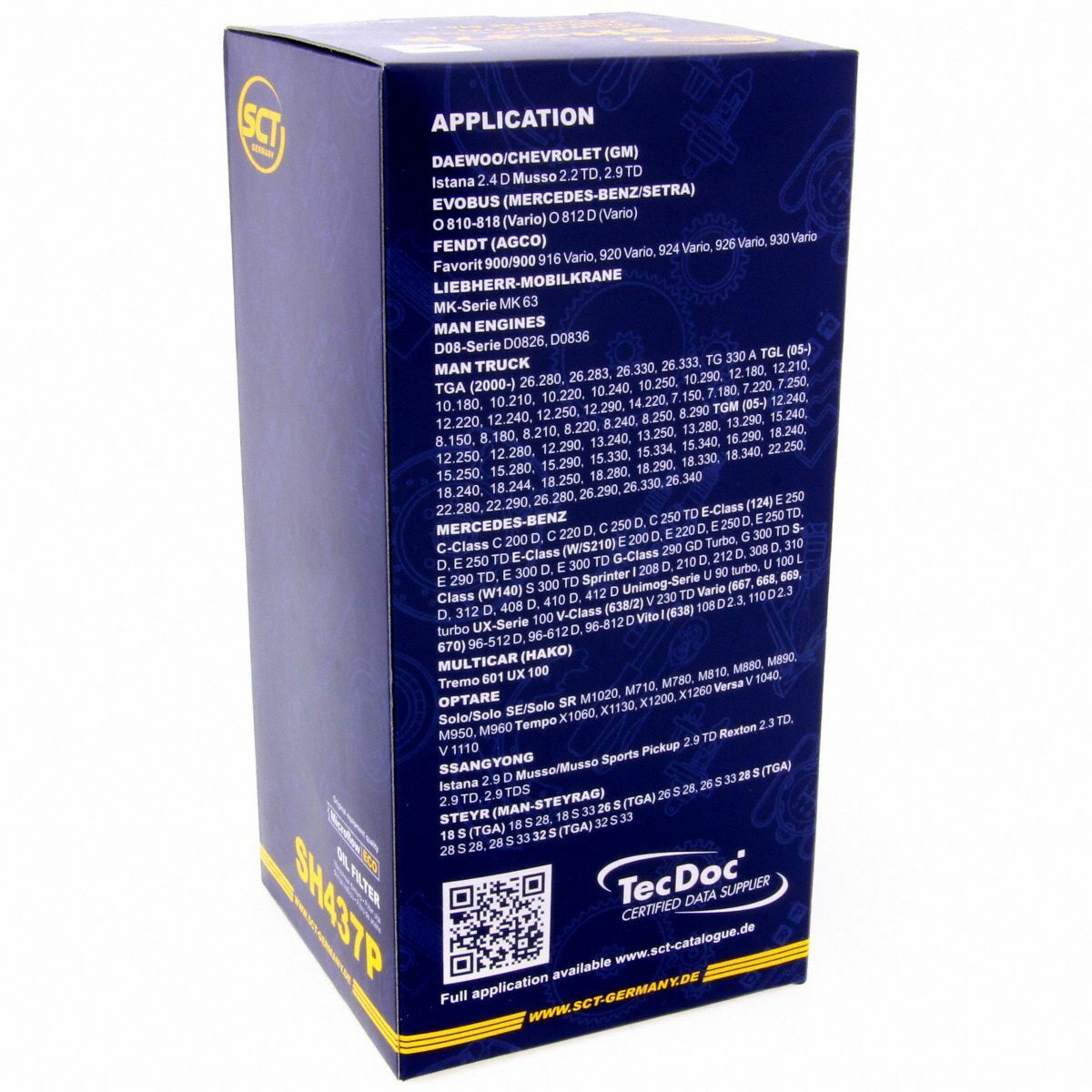 SCT Ölfilter SH 437 P Filter Motorfilter Servicefilter Patronenfilter Mercedes-Benz Ssangyong