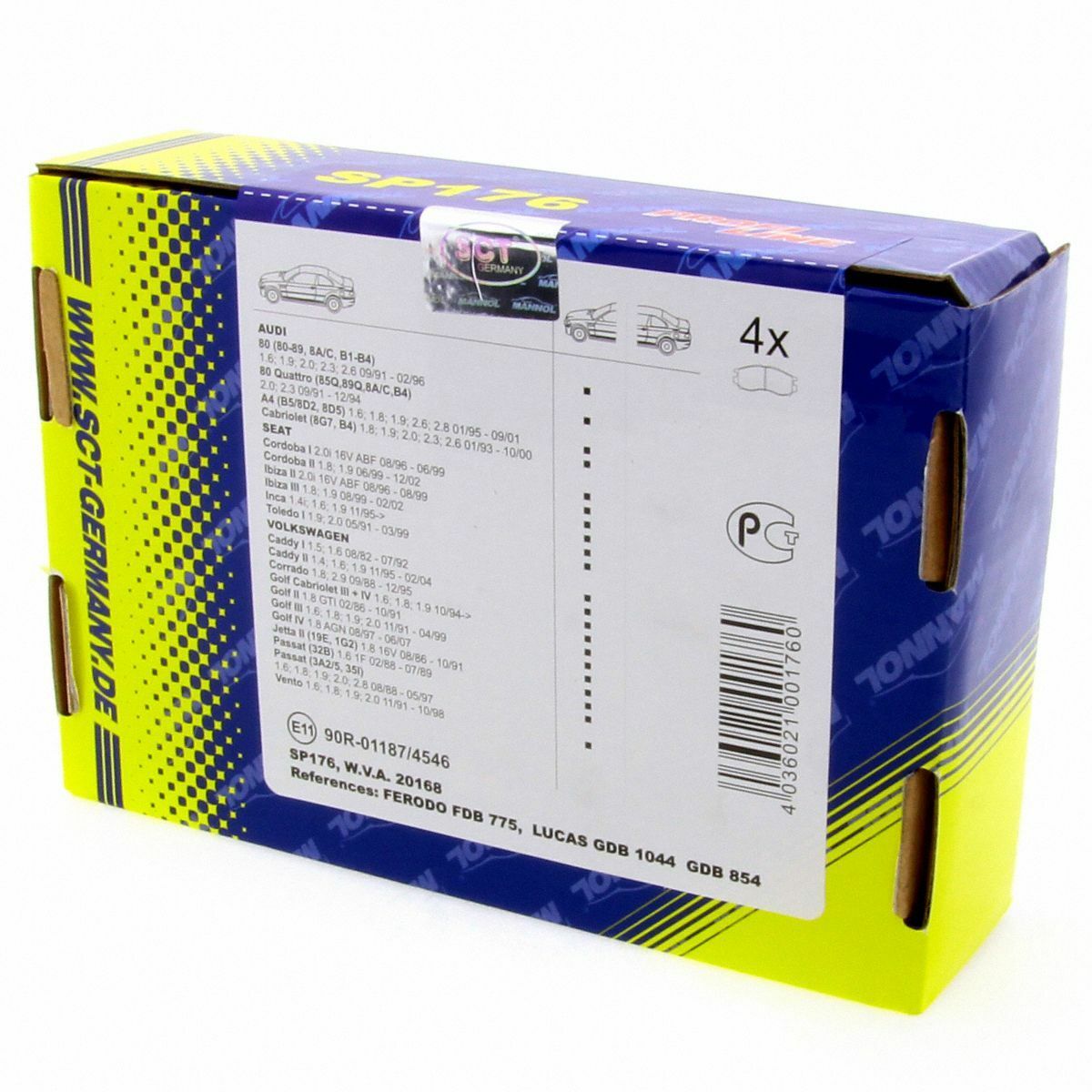 SCT Bremsbeläge SP176PR Bremsklötze Bremsbelagsatz Bremsn vorne passend für Audi VW Seat