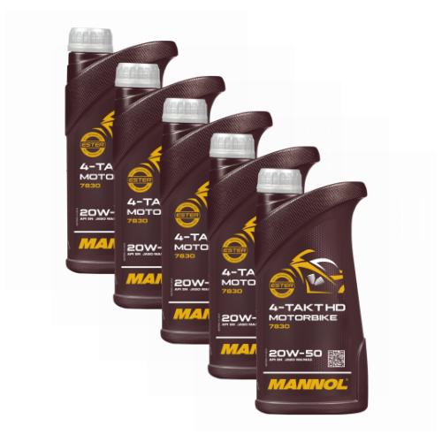 5L (5x1) MANNOL 7830 Motorbike 4-Takt 20W-50 API SN Motoröl Motorradöl