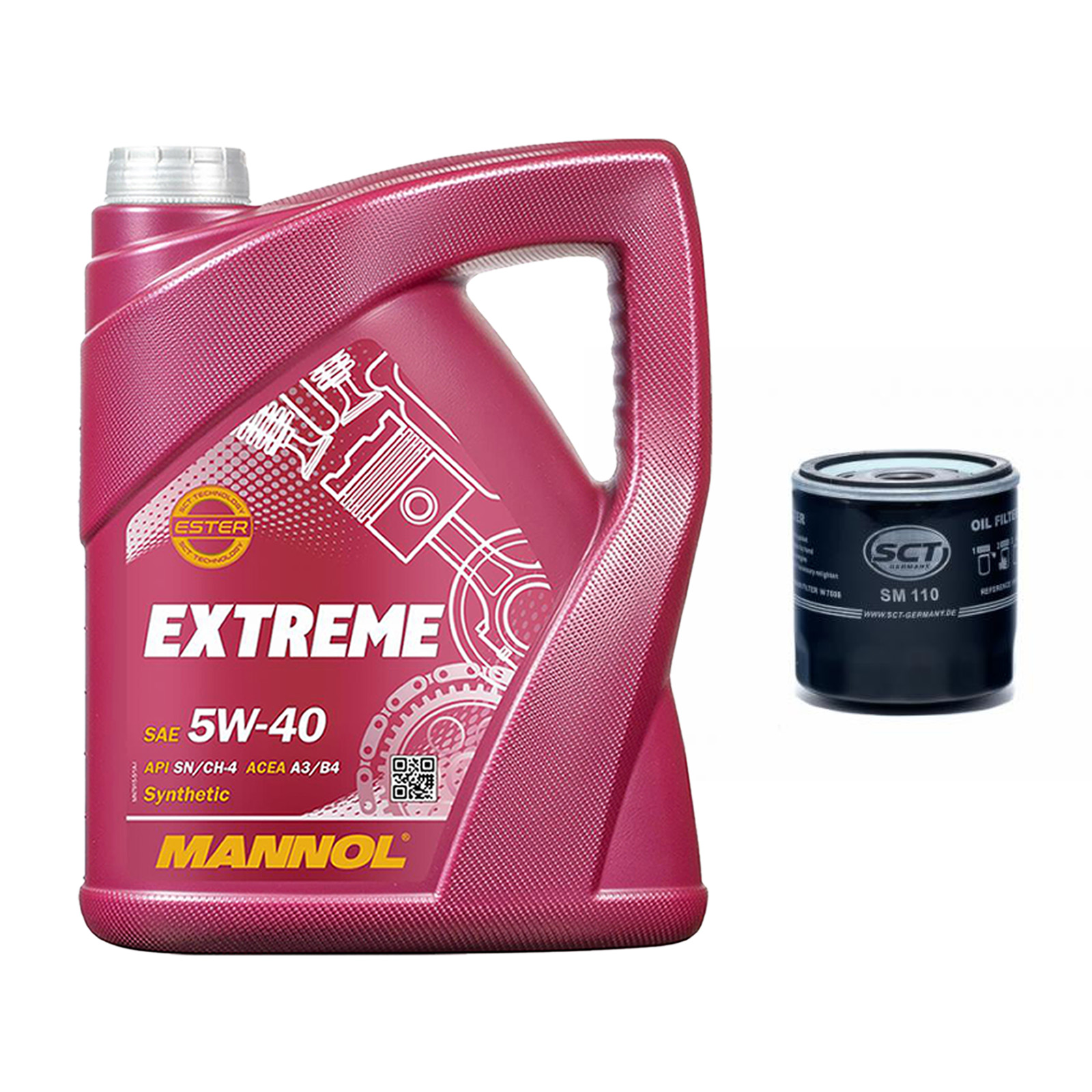 Inspektionskit MANNOL Extreme 5W-40 passend für Skoda Felicia I 1.3 Kombi Lx Fun II
