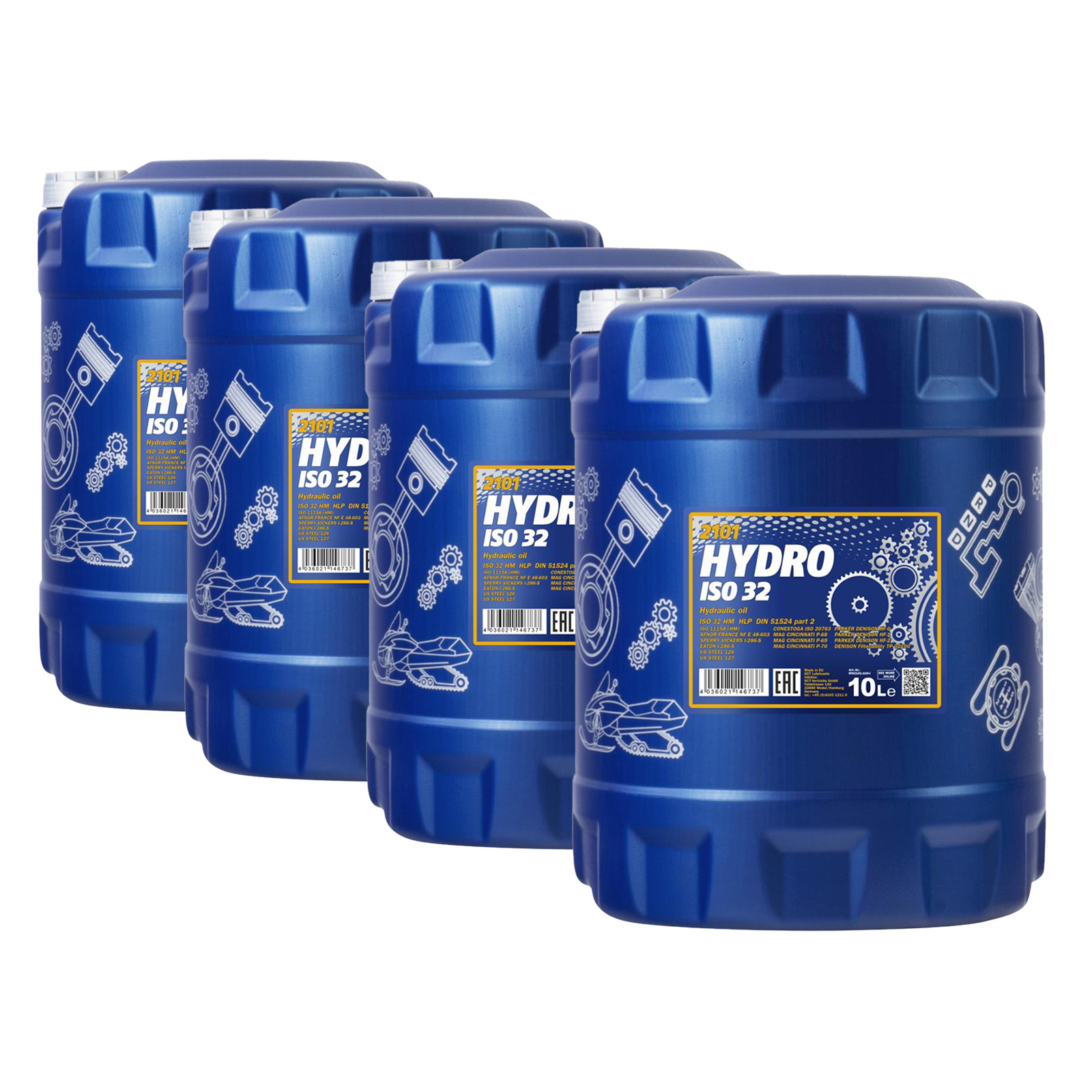 40 Liter (4x10) MANNOL Hydro ISO 32 Hydrauliköl Hydraulikflüssigkeit Hebebühne