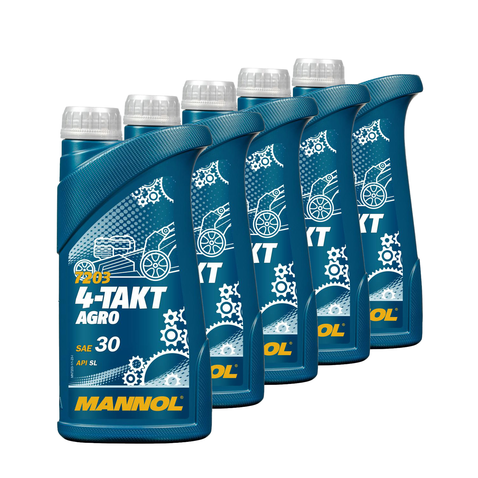 5 Liter (5x1) MANNOL 4-Takt Agro 7203 SAE 30 API SL Motoröl für Gartengeräte 