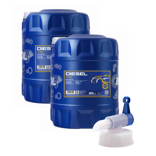 40 Liter MANNOL Diesel 15W-40 CH-4 SL 15W40 Motoröl ÖL +  Ablasshahn