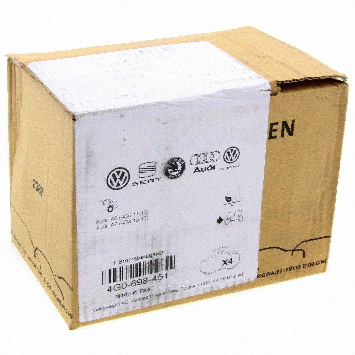 TRW Bremsbeläge Bremsklötzer 4G698451 Satz hinen Bremsbelegsatz passend für Audi