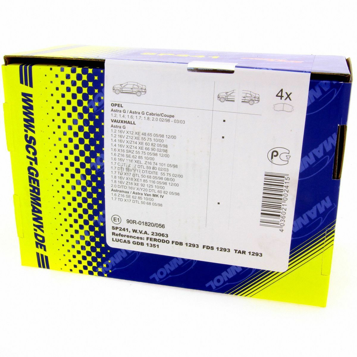 SCT Bremsbeläge SP241PR Bremsklötze Bremsbelagsatz Opel Astra Bremsen vorne