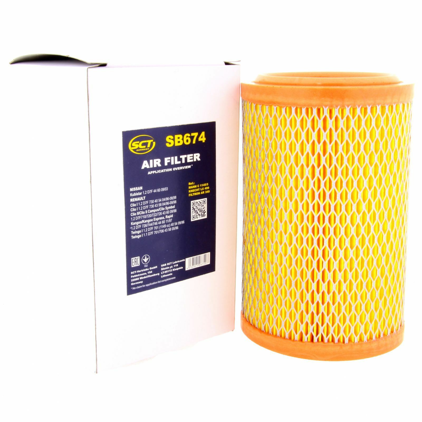 SCT Luftfilter SB674 Motorfilter Servicefilter Ersatzfilter Renault