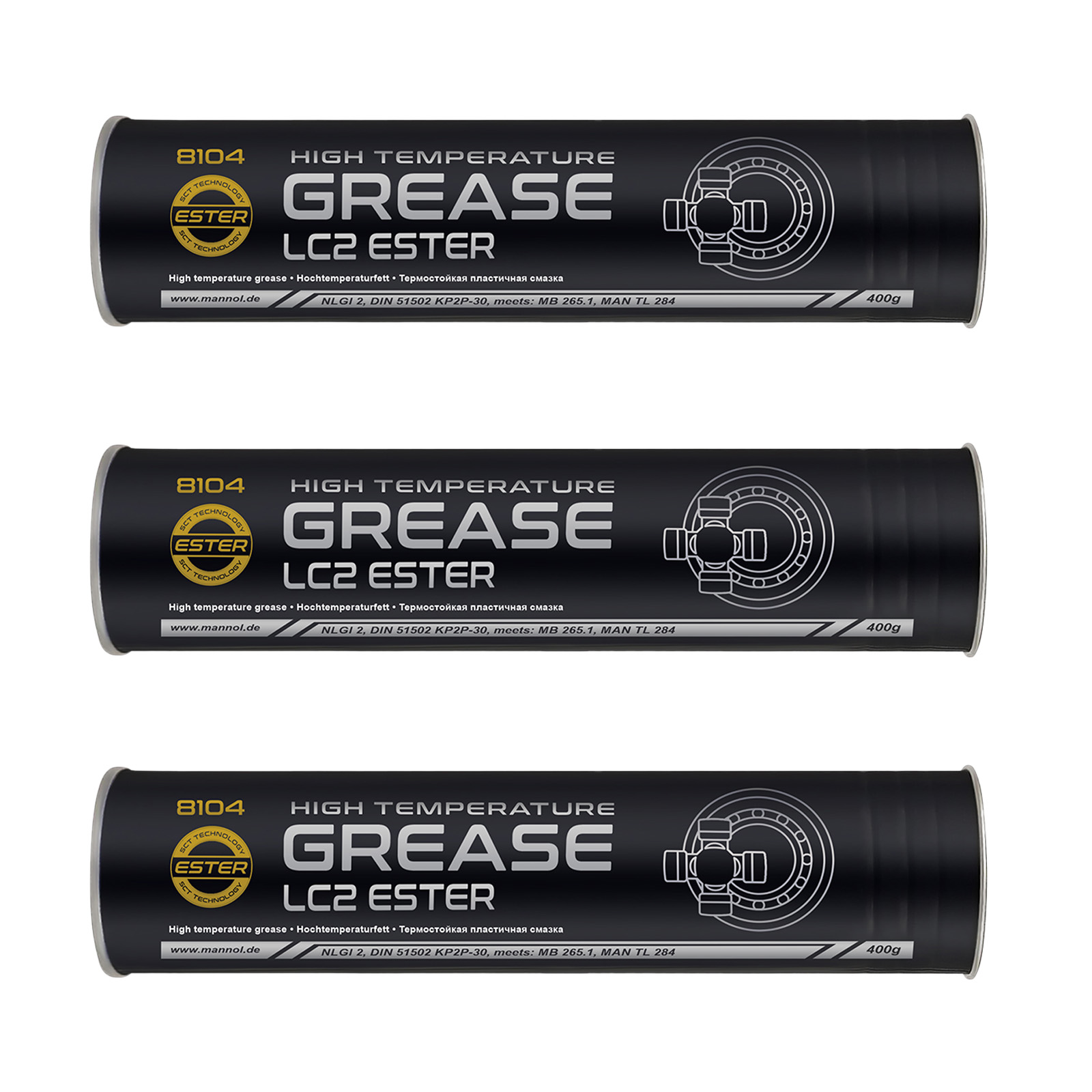 3x 400g MANNOL 8104/8029 LC-2 High Temperature Grease Ester Hochtemperaturfett Schmierfett