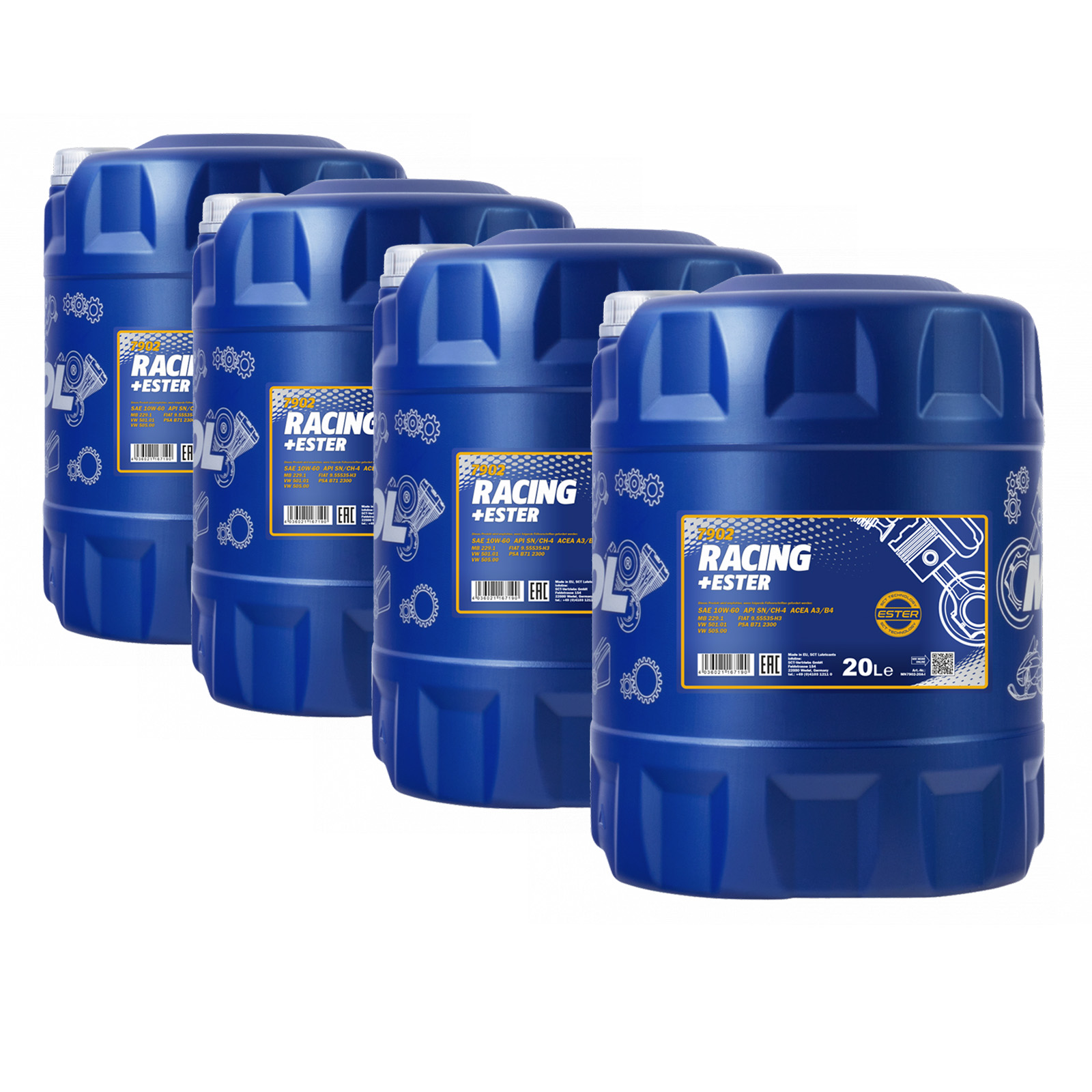 80 Liter MANNOL Racing Ester 10W-60 10W60 API SN CH-4 Motoröl ÖL 4036021167190