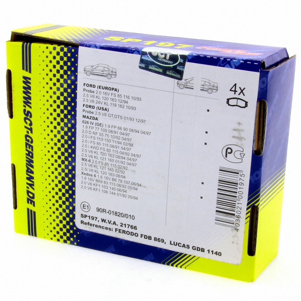 SCT Bremsbeläge SP197PR Bremsklötze Bremsbelagsatz Bremsen hinten Ford Mazda