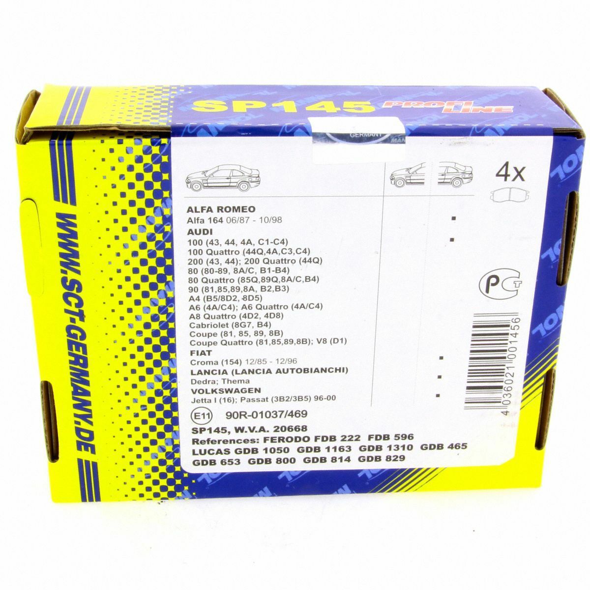 SCT Bremsbeläge SP145PR Bremsklötze Bremsbelagsatz hinten Alfa Romeo Fiat VW