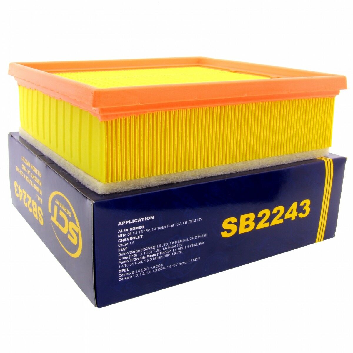 SCT Luftfilter Fahrzeugfilter SB2243 Motorfilter passend für Alfa Romeo Fiat Opel