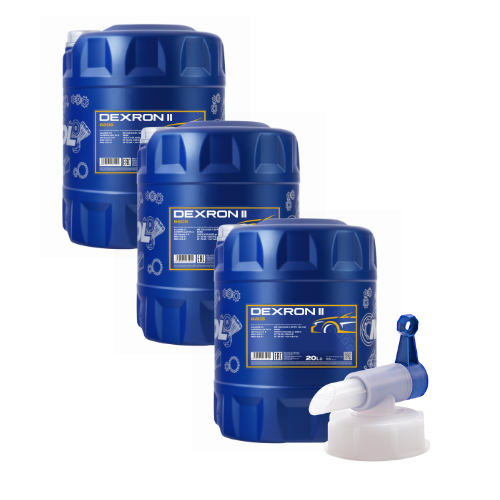 60 Liter (3x20) MANNOL Automatic ATF Dexron II 8205 Getriebeöl + Ablasshahn