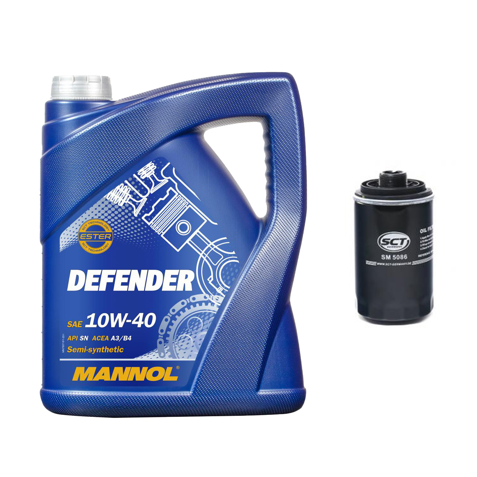 Inspektionskit MANNOL Defender 10W-40 passend für Audi A3 2.0 TFSI Quattro A4 A5