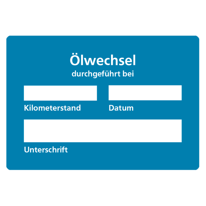 Ölwechsel Aufkleber in Blau | 5/ 10 /25 /50 /100 /250 Stück | Kundendienst Serviceaufkleber zum beschriften | Aufkleber für deine Werkstatt