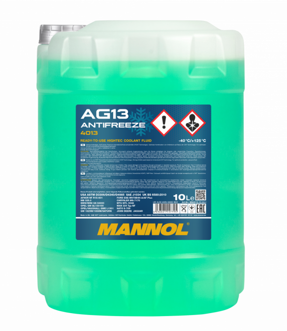 10 ltr. MANNOL hightech Antifreeze AG13 Frostschutz Fertiggemisch grün -40°C G13