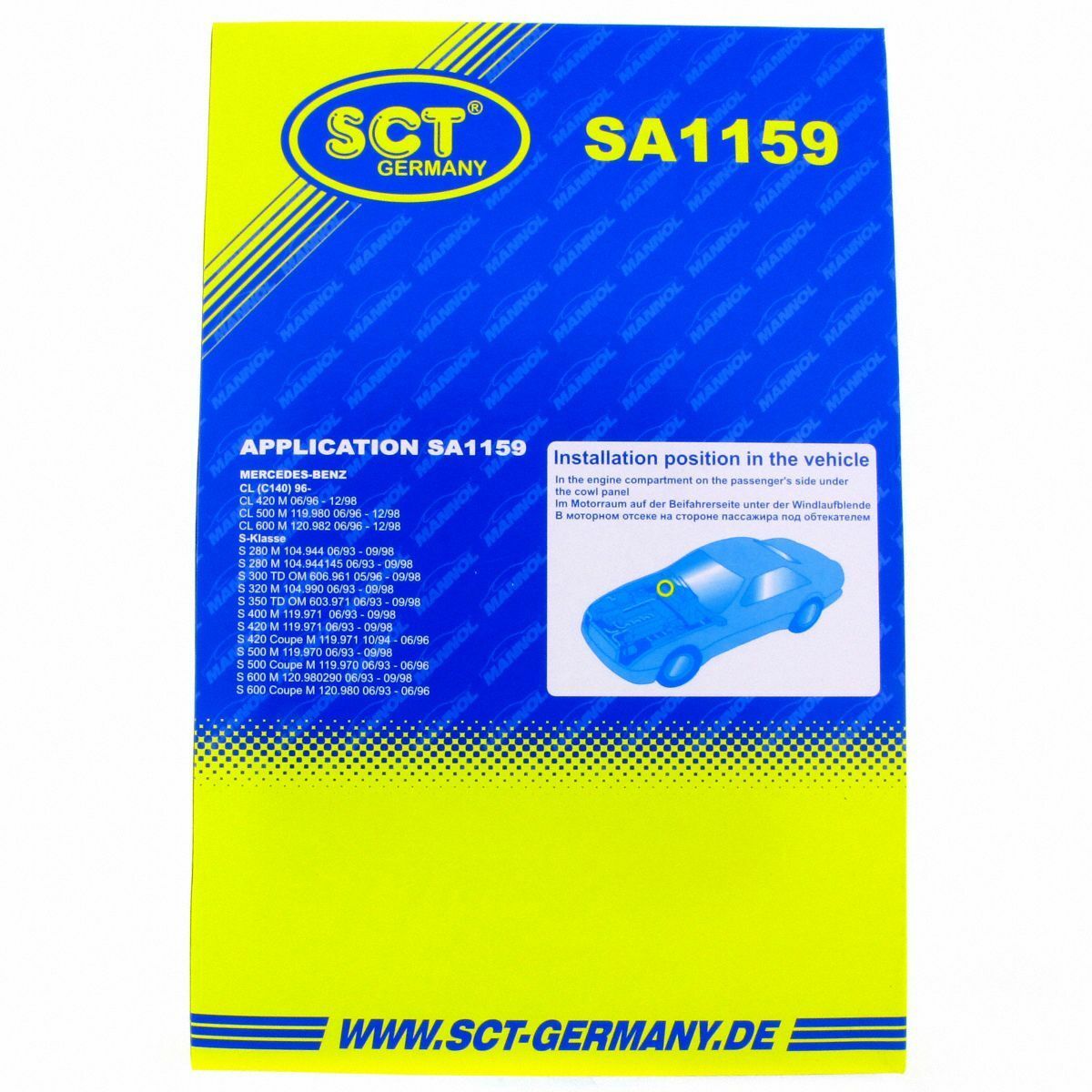 SCT Innenraumfilter Luftfilter SA 1159 Pollenfilter Mercedes-Benz S-Klasse