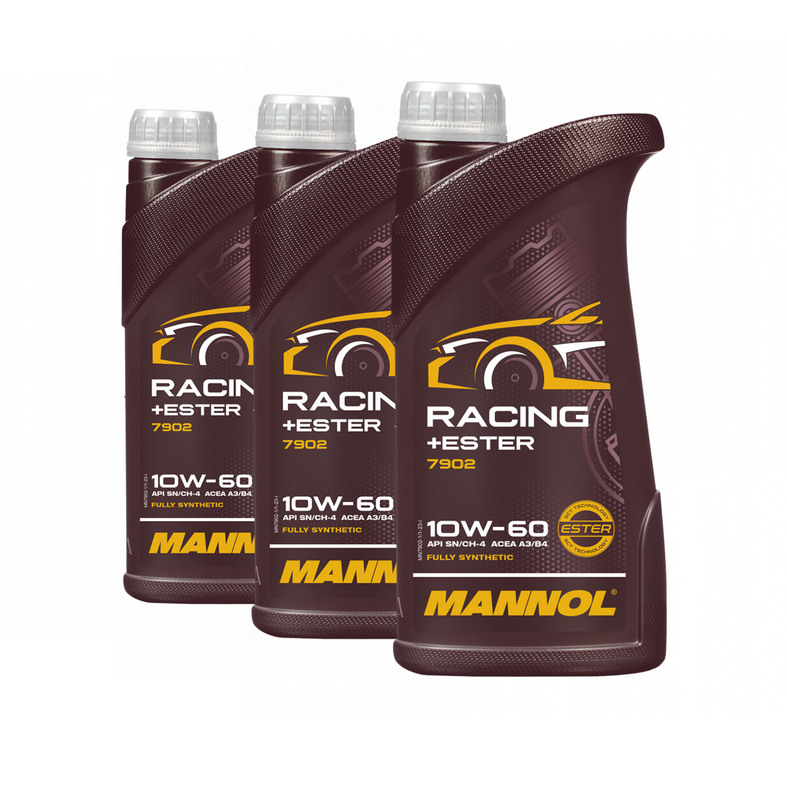 3 Liter (3x1) MANNOL Racing Ester 10W-60 API SN CH-4 Motoröl ACEA A3/B4