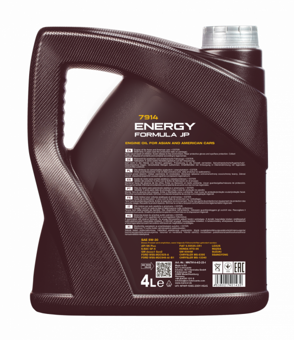 4 Liter MANNOL Energy Formula JP 7914 5W-30 API SN Plus Motoröl