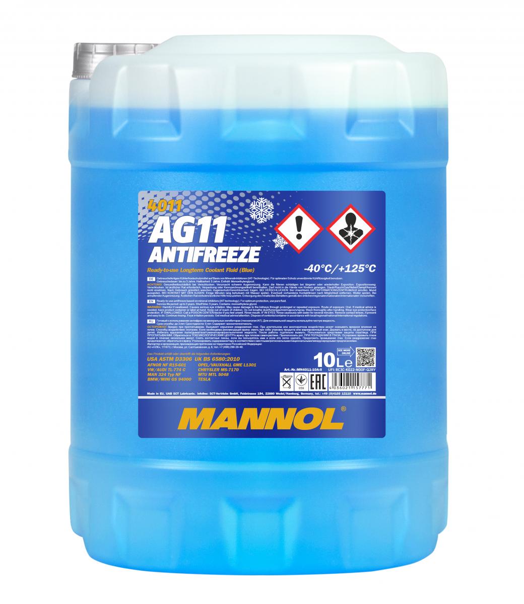 20 Liter (2x10) MANNOL Antifreeze AG11 Fertiggemisch blau -40°C Kühlerfrostschutz