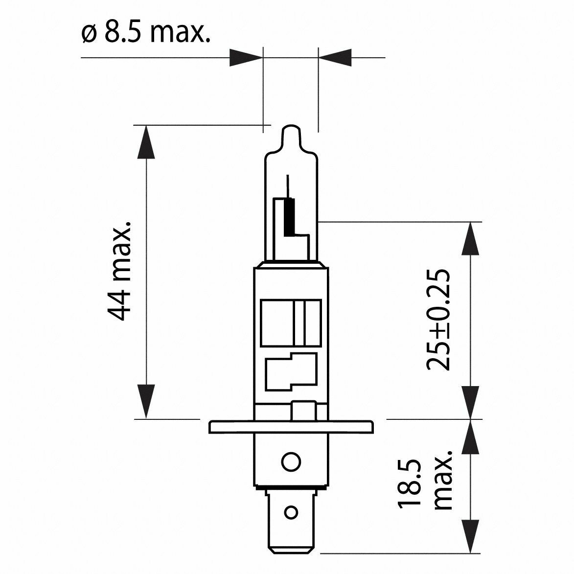 H1 Philips Vision Halogenlampe bis zu 30% mehr Licht 12258PR Blister 1 Stück