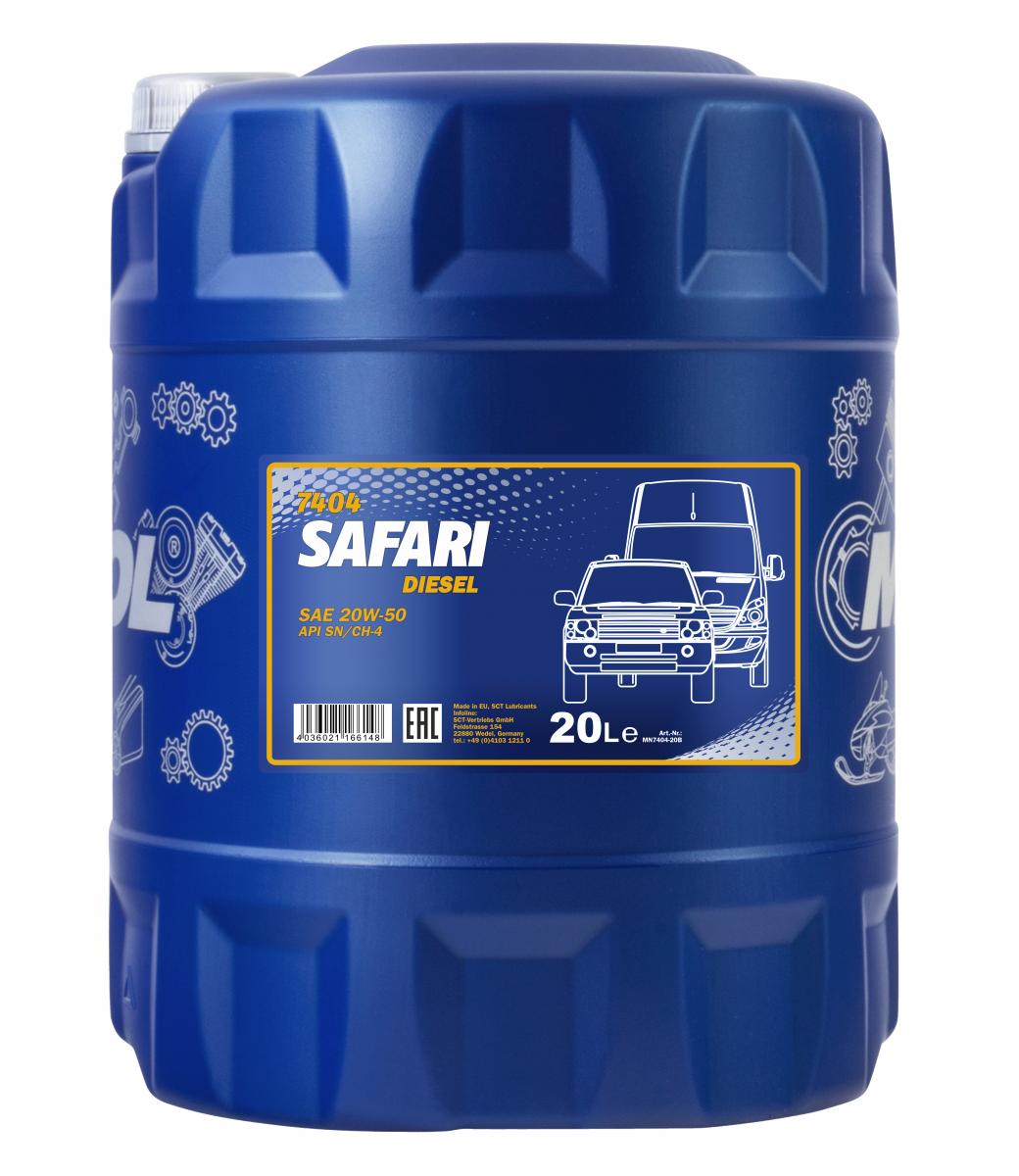20 Liter MANNOL Schmierstoff Safari 20W-50 API SN/CH-4 Motoröl ÖL 4036021166148