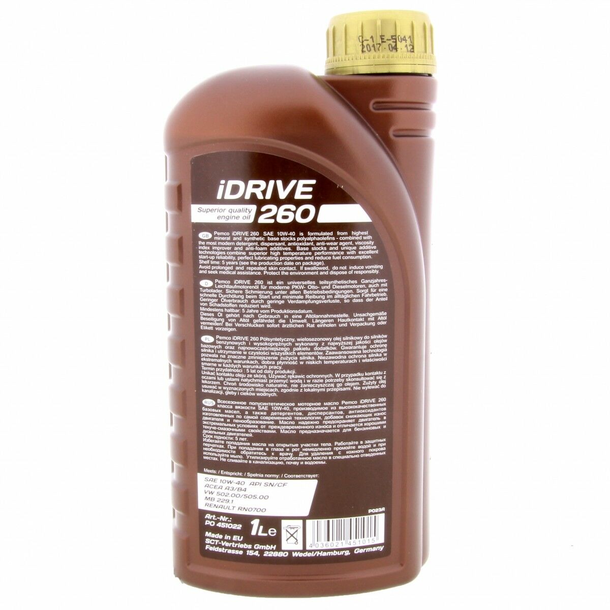 5 Liter (5x1) PEMCO SAE 10W-40 iDrive 260 Motoröl - Classic Motorenöl Schmierung