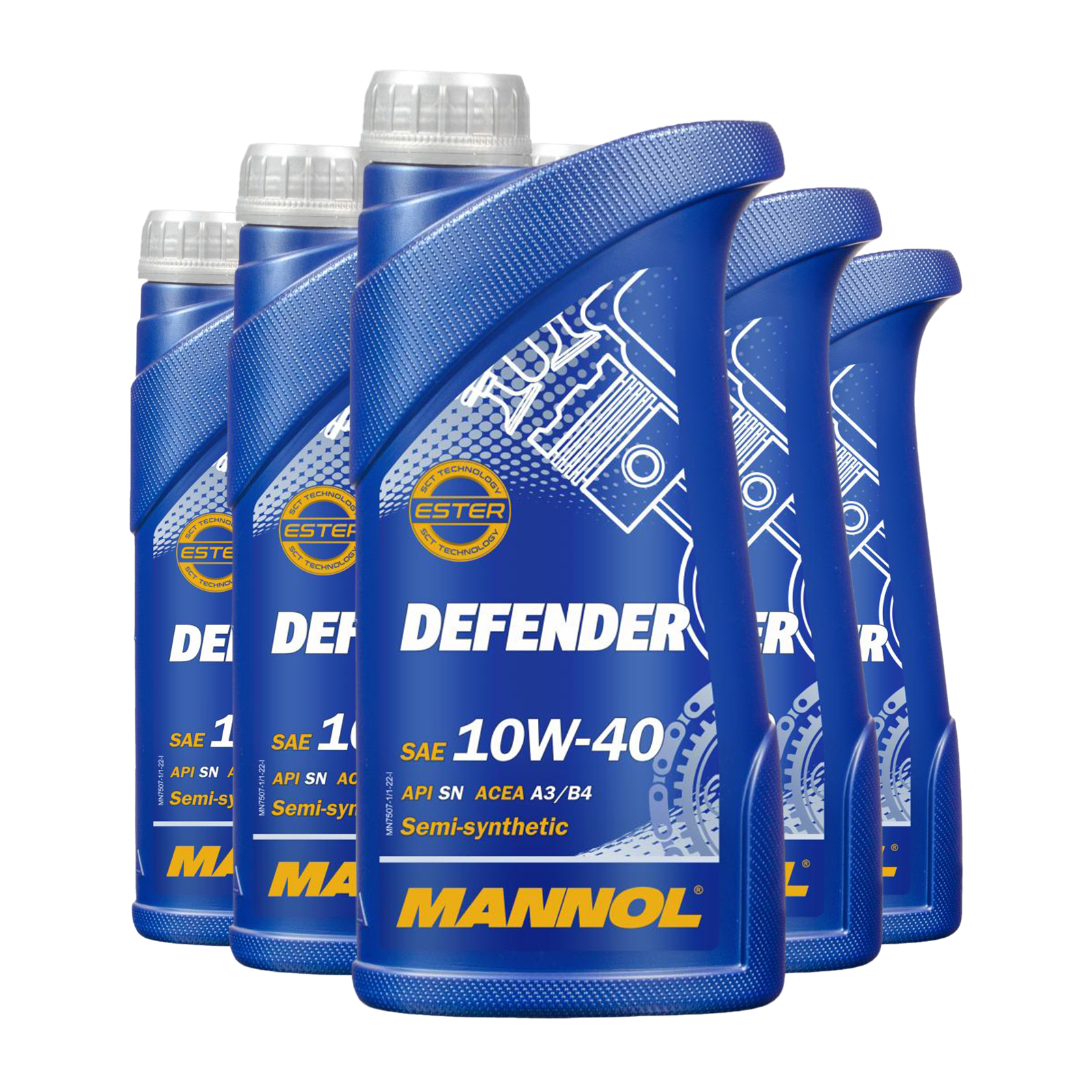 5 Liter (5x1) MANNOL Defender 10W-40 API SN Motoröl 10W40 4036021102566