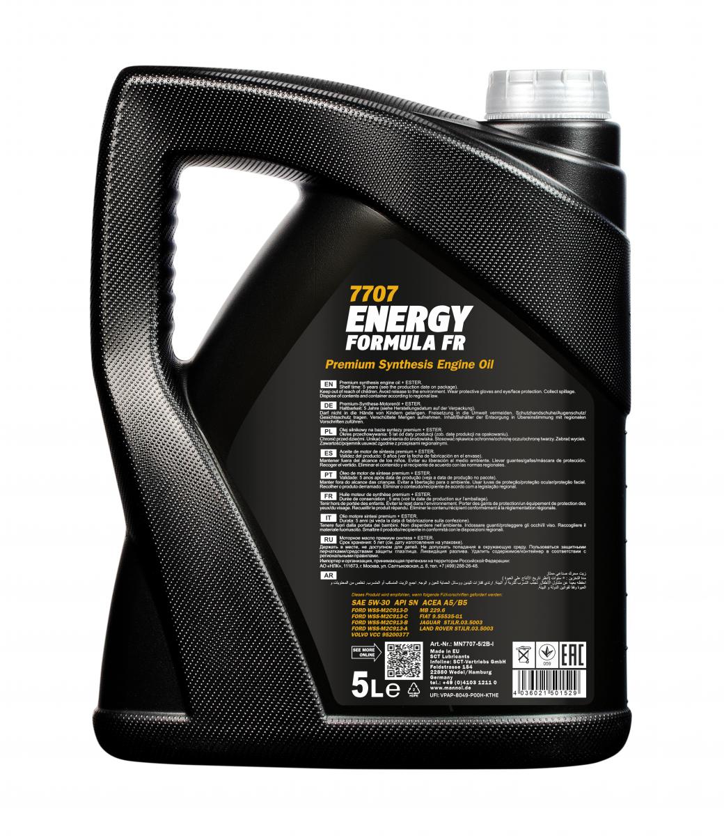 5 Liter MANNOL Energy Formula FR 7707 5W-30 API SN ACEA A5/B5 MB 229.6 Motoröl
